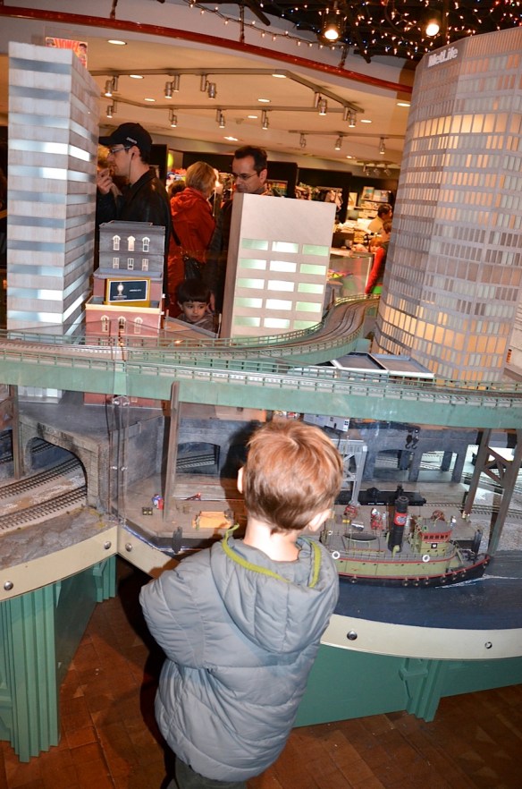 Martin checking out a holiday train display.