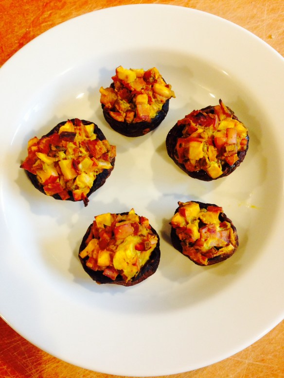 This is the way the mushroom boats looked when Martin's meal started.