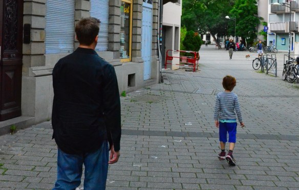 Martin with his uncle Rudy, Strasbourg, France, August 2014.