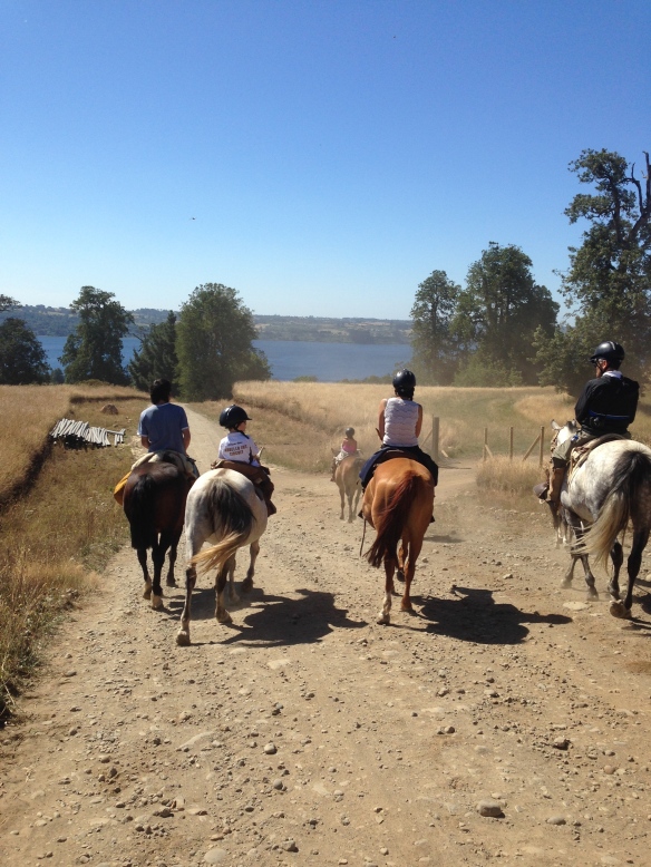Martin riding with cousins and friends. Happy trails.