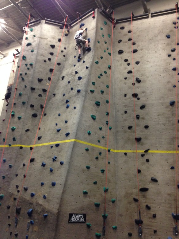 Martin, rock climbing this week. Honestly, he's fine in the air. (Wink and nod.)