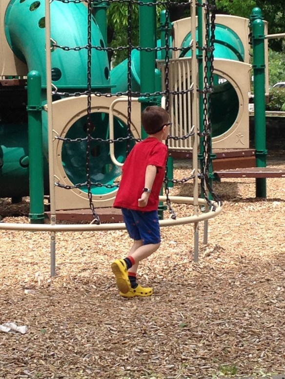 Martin doing his thing at a playground. I look at this big, big kid and think, "Is he really mine?"